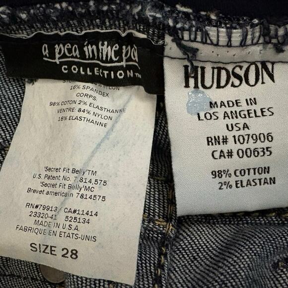 Hudson Flap Back Pocket Bootcut Maternity Jeans Sz 28 Dark Wash A Pea in the Pod - Picture 6 of 8